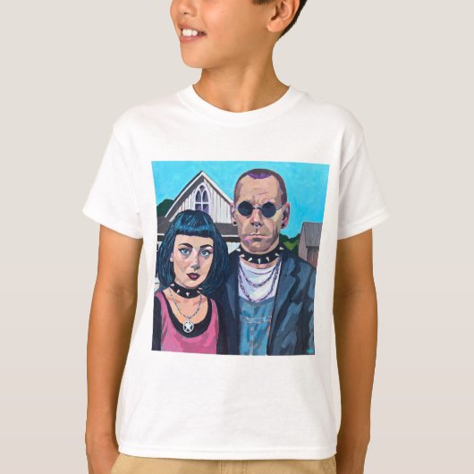 Modern American Gothic Art - Grant Woods Inspired T-Shirt (Vorderseite)