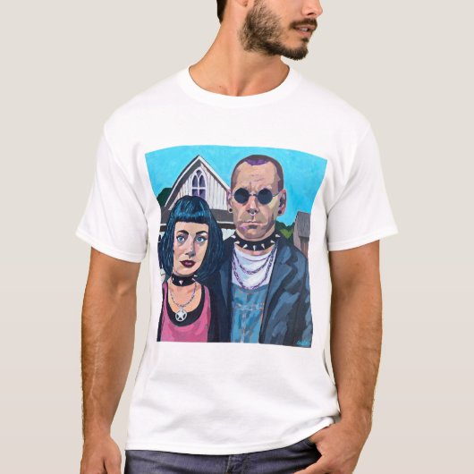 Modern American Gothic Art - Grant Woods Inspired T-Shirt (Vorderseite)