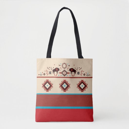 Modern American Native Influenced Pattern Monogram Tasche (Vorderseite)