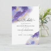 Modern Amethyst Watercolor Geode BarefootBride™ (Stehend Vorderseite)