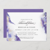 Modern Amethyst Watercolor Geode BarefootBride™ Einladung (Vorne/Hinten)