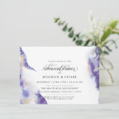 Modern Amethyst Watercolor Geode BarefootBride™ Einladung (Stehend Vorderseite)