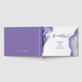 Modern Amethyst Watercolor Geode BarefootBride™ Gästebuch (Voll)