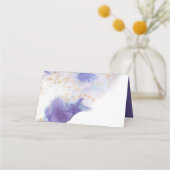 Modern Amethyst Watercolor Geode BarefootBride™ Platzkarte (Rückseite)