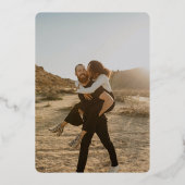 Modern Ampere und Overlay 2 Fotos Save the Date Folieneinladung (Rückseite)