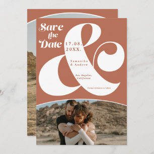 Modern Ampere und Terrakotta 2 Fotos Save the Date