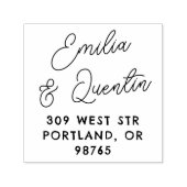 Modern Ampersand Retro Wedding Return Address Permastempel (Design)