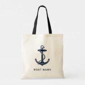 Modern Anchor Beach Swag Name Custom Tragetasche (Rückseite)