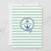 Modern Anchor Nautical Neutral Baby Shower Einladung (Rückseite)