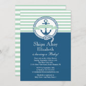 Modern Anchor Nautical Neutral Baby Shower Einladung (Vorne/Hinten)