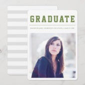 Modern and Bold graduation announcement Green Ankündigung (Vorne/Hinten)