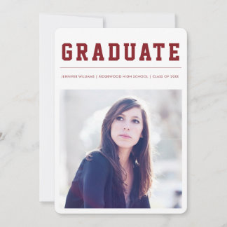 Modern and Bold graduation announcement Maroon Ankündigung