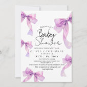 Modern and elegant Bows Baby Shower  Einladung (Vorderseite)