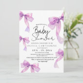 Modern and elegant Bows Baby Shower  Einladung (Stehend Vorderseite)