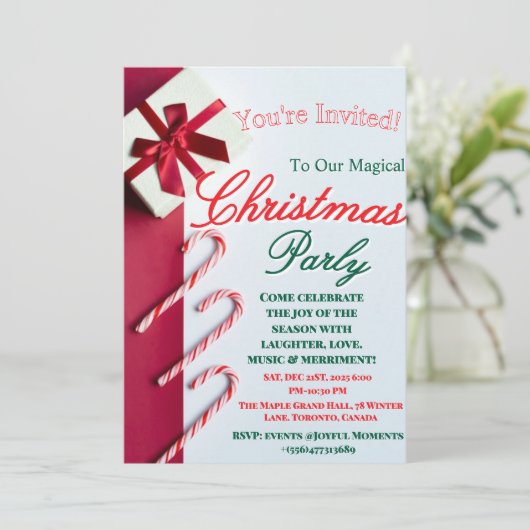"Modern and Elegant Christmas & New Year Invitatio Dankeskarte (Stehend Vorderseite)