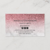 modern and elegant rose gold glitter marble visitenkarte (Rückseite)