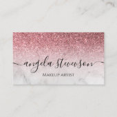 modern and elegant rose gold glitter marble visitenkarte (Vorderseite)
