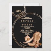 Modern and Minimal Western Cowboy Boots Wedding Einladung (Vorderseite)