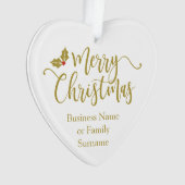Modern and Minimalist Gold Christmas Ornament (Vorderseite)