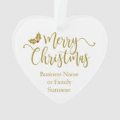 Modern and Minimalist Gold Christmas Ornament (Rückseite)