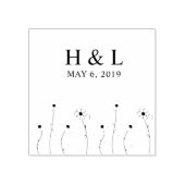 Modern and Minimalist Twig anf Wildflowers Design Gummistempel (Prägung)