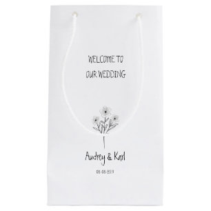 Modern and Minimalist Twig anf Wildflowers Design Kleine Geschenktüte