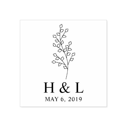 Modern and Minimalist Twig Design Gummistempel (Prägung)