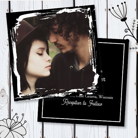 Modern and Simple Unique Photo Template Wedding Einladung