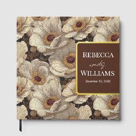 Modern Anemones Accent Fall Wedding Gästebuch