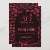 Modern Anemones Aesthetic Boho Birthday Einladung (Vorne/Hinten)