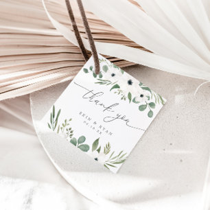 Modern Anemones & Dusty Green Eucalyptus Wedding F Geschenkanhänger
