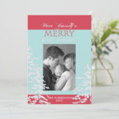 Modern angehauchte weiße Weihnachtsbaumen Fotokart Feiertagskarte (Stehend Vorderseite)