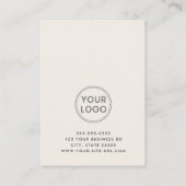 Modern angepasste, vertikale Terminkarte für Logo (Rückseite)