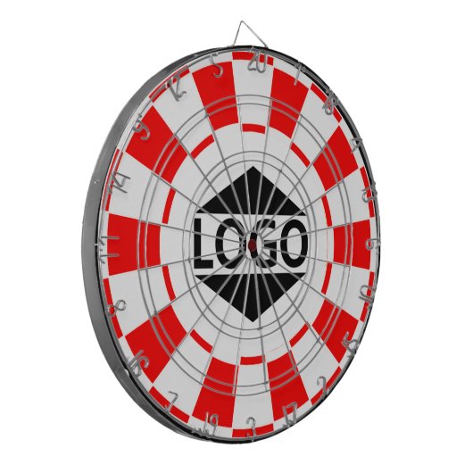 Modern angepasstes Logo-Image für Rot und Weiß Dartscheibe (Vorderseite Links)