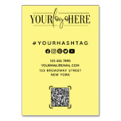 Modern angepasstes Logo | Social Media Sign Table Tischnummer (Vorderseite)