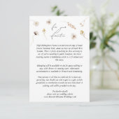 Modern angetriebene Wildblume Boho Wedding Details Begleitkarte (Stehend Vorderseite)