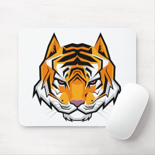 Modern Angry Tiger Head Mousepad (Mit Mouse)