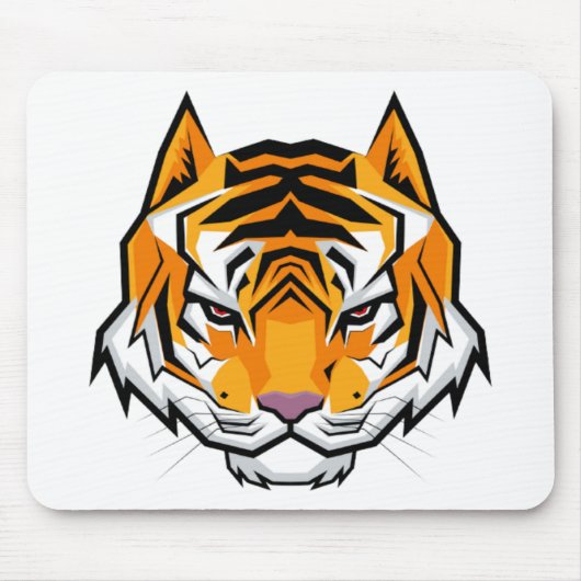 Modern Angry Tiger Head Mousepad (Vorne)