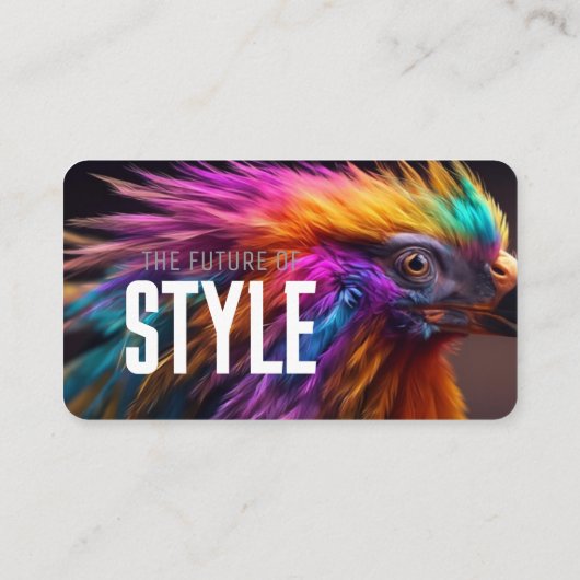 Modern Animal Art Card Set – Tiger & Fantasy Bird Visitenkarte (Rückseite)