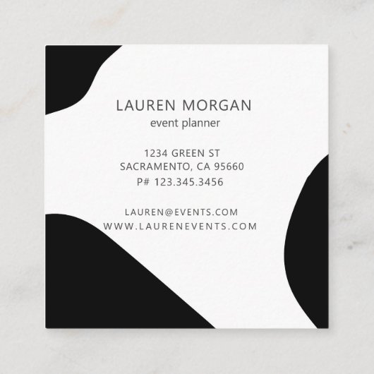 Modern Animal Kingdom Square Business Card Quadratische Visitenkarte (Rückseite)