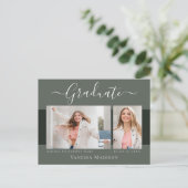 Modern | Ankündigung von Elegance 2 Foto Abschluss Postkarte (Stehend Vorderseite)