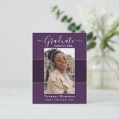 Modern | Ankündigung von Elegant 1 Foto Abschluss Postkarte (Stehend Vorderseite)