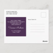 Modern | Ankündigung von Elegant 1 Foto Abschluss Postkarte (Rückseite)