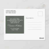 Modern | Ankündigung von Elegant 3 Foto Abschluss Postkarte (Rückseite)