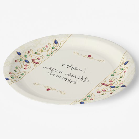 Modern Annaprashan First Rice Zeremonie Pappteller (Schrägansicht)