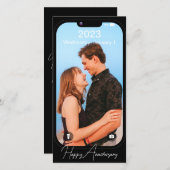 Modern Anniversary Phone Lock Screen Foto Card (Vorne/Hinten)