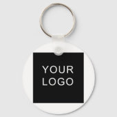 Modern anpassbare Firmenlogos Weiß Schlüsselanhänger (Vorderseite)