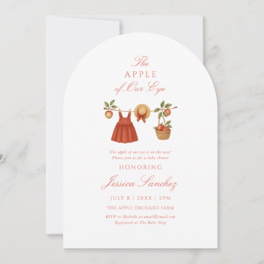 Modern Apple of Our Eye Minimal Baby Shower Einladung (Vorderseite)