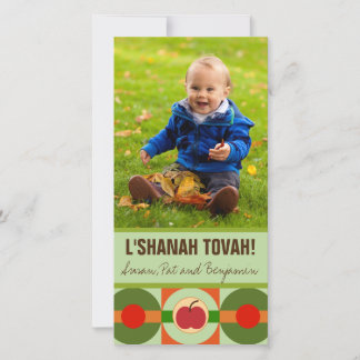 Modern Apple Rosh Hashanah Foto Card Feiertagskarte