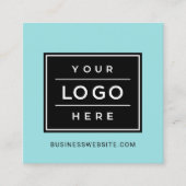 Modern Aqua Blue Custom Business Logo Quadratische Visitenkarte (Vorderseite)